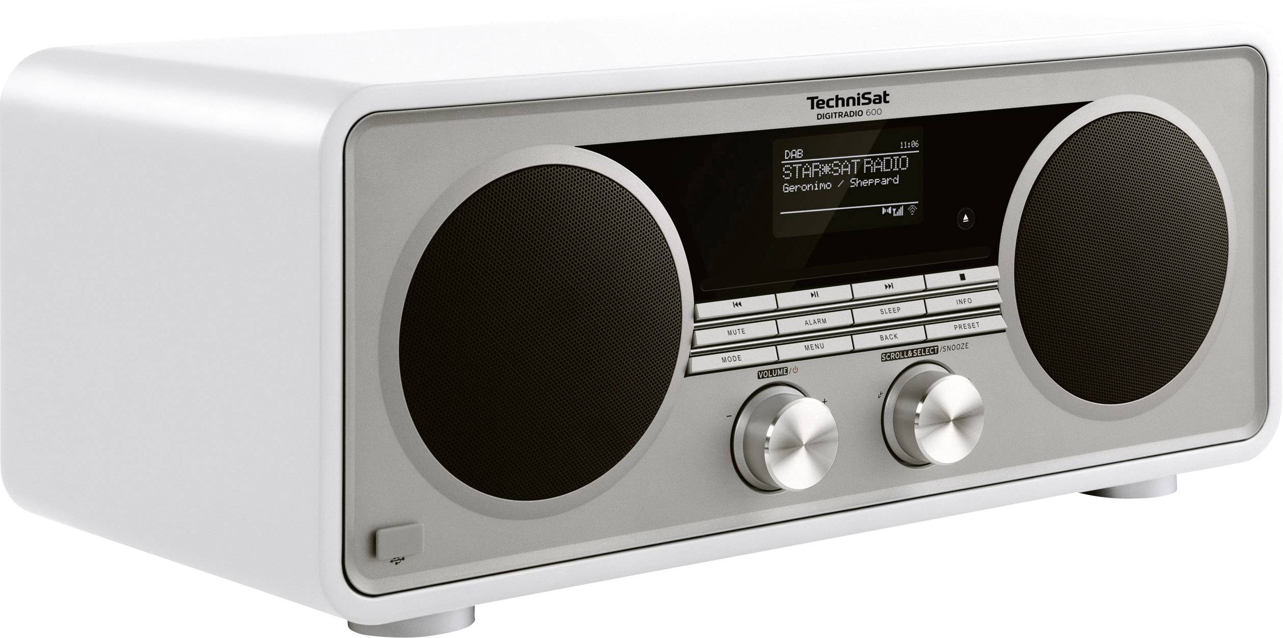 TechniSat DIGITRADIO 600 wit Internet Tischradio DAB+, UKW Bluetooth®, Internetradio, LAN, USB, WLAN, CD Spotify Weiß