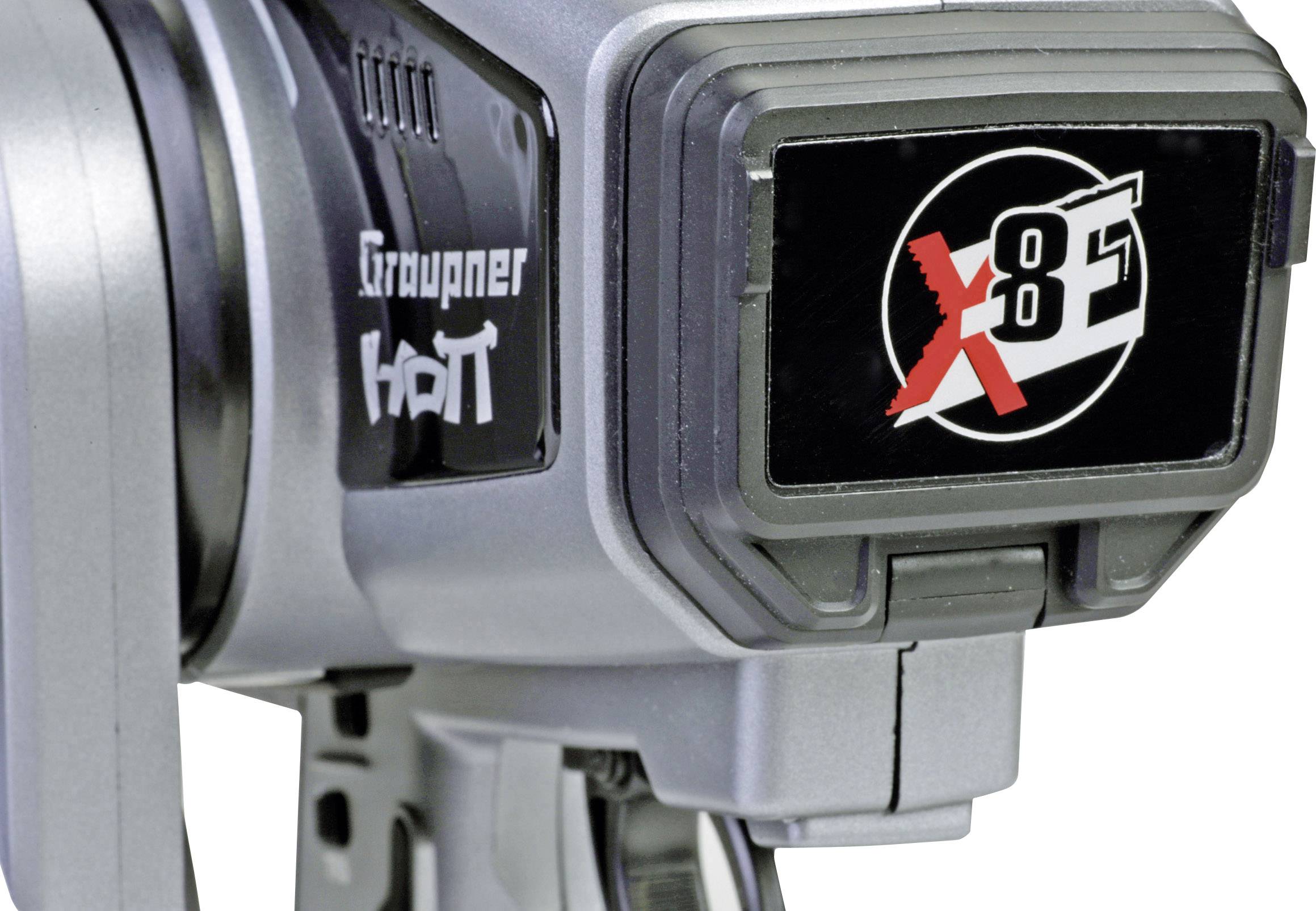 Graupner X-8E HoTT Pistolengriff-Fernsteuerung 2,4GHz Anzahl Kanäle: 4 inkl. Empfänger