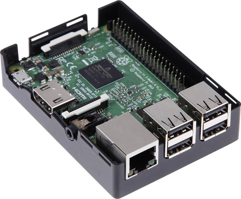 BLOX SBC-Gehäuse Passend für (Entwicklungskits): Raspberry Pi Schwarz