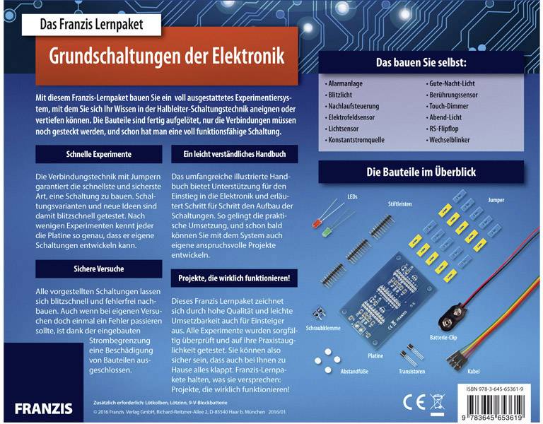 Franzis Verlag 65361 Das Franzis Lernpaket Grundschaltungen der Elektronik Elektronik Lernpaket