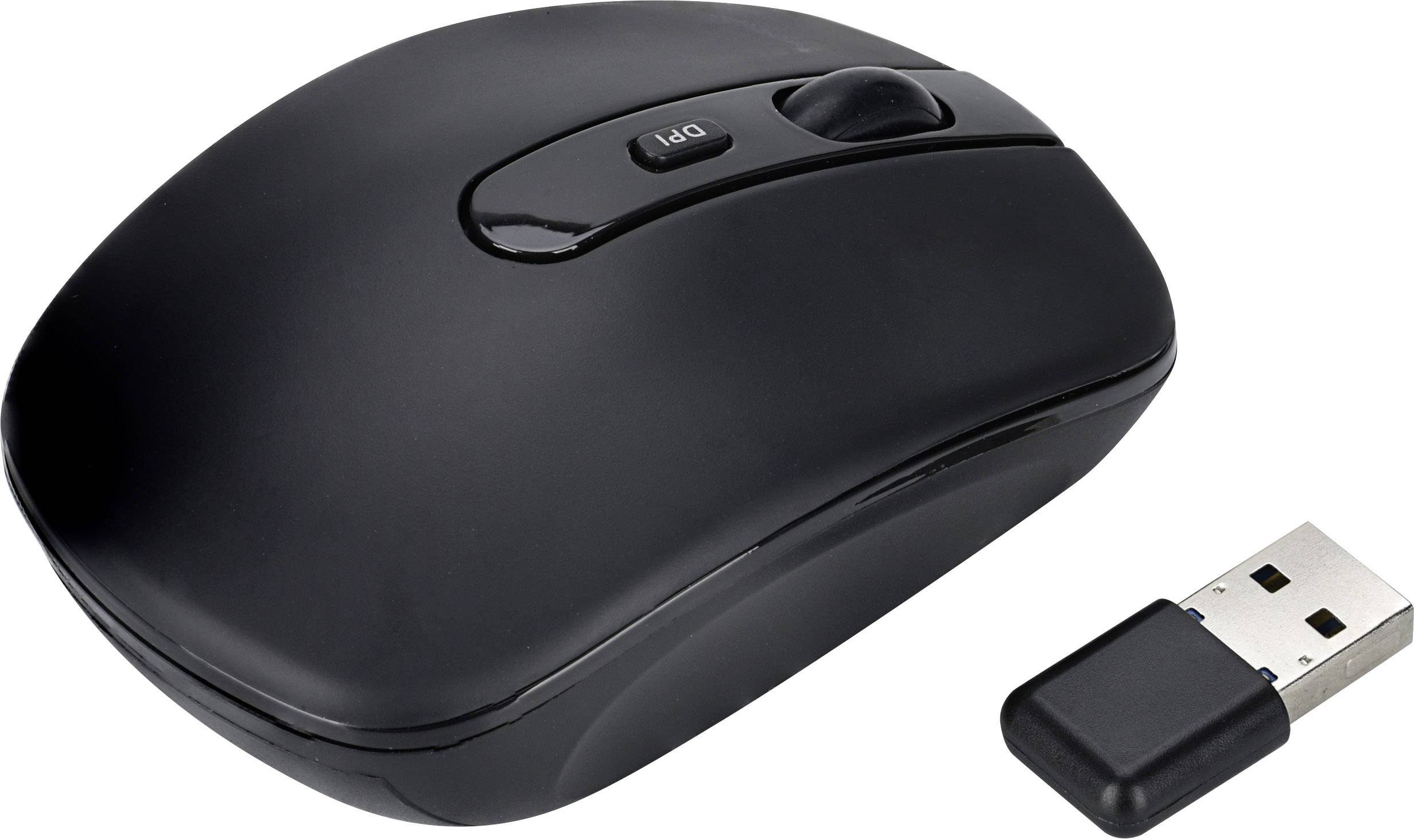 Renkforce rf-silent/ds-01 USB Tastatur, Maus-Set Deutsch, QWERTZ Schwarz