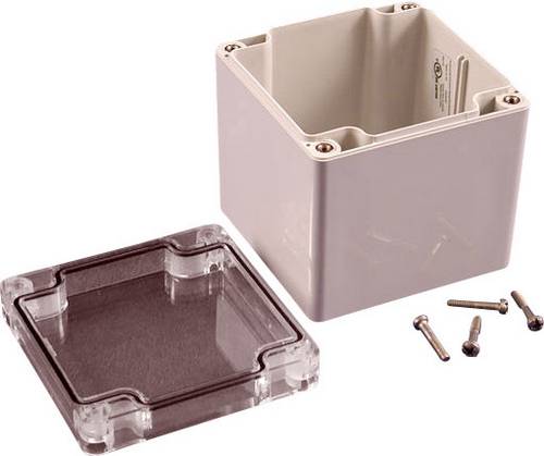 Hammond Electronics 1554EE2GYCL Universal-Gehäuse 90 x 90 x 90 Polycarbonat Grau, Klar 1 St.
