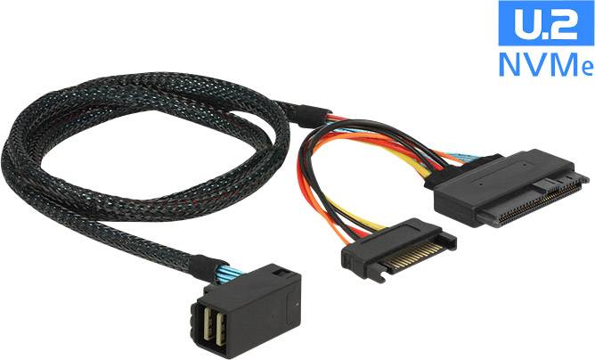 Delock Festplatten Anschlusskabel [1x Mini-SAS-Stecker (SFF-8643) - 1x U.2 SSD, SATA-Stecker 7pol.]