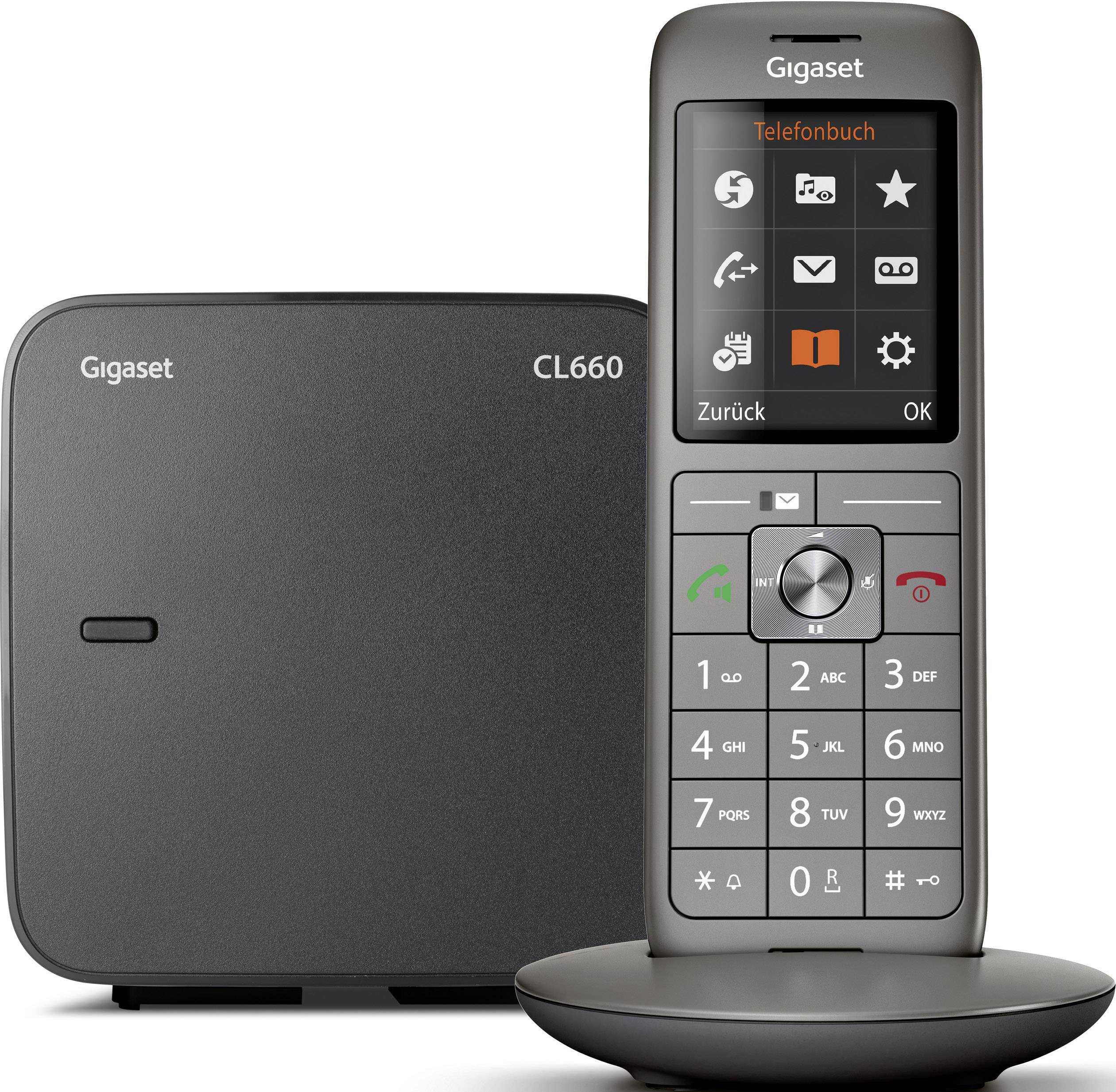 Gigaset CL660 DECT/GAP Schnurloses Telefon analog Anthrazit, Schwarz