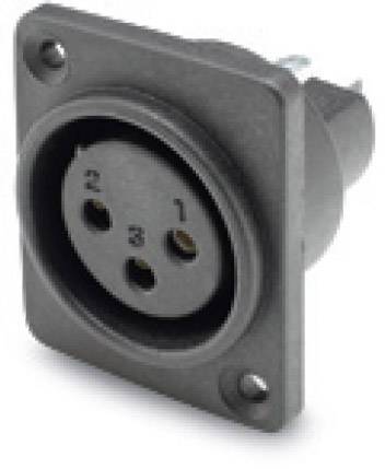 Hicon HI-X3DF-HD-B XLR-Steckverbinder Flanschbuchse Polzahl: 3 Schwarz 1 St.