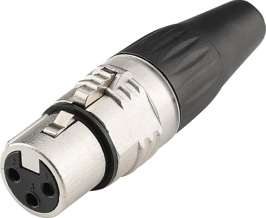 Hicon HI-X3CF-V XLR-Steckverbinder Kupplung, gerade Polzahl: 3 Schwarz, Silber 1St.
