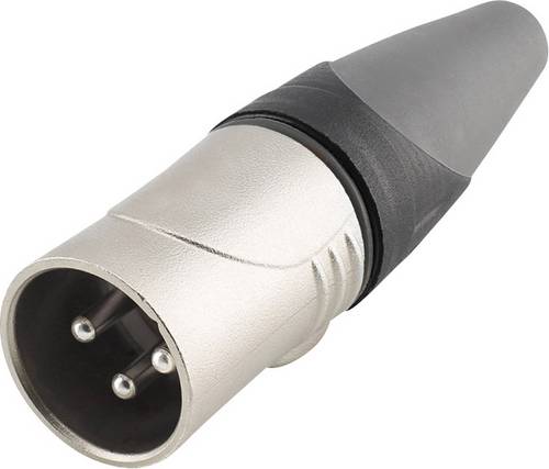 Hicon HI-X3CM-HD XLR-Steckverbinder Stecker, gerade Polzahl: 3 Schwarz, Silber 1St.