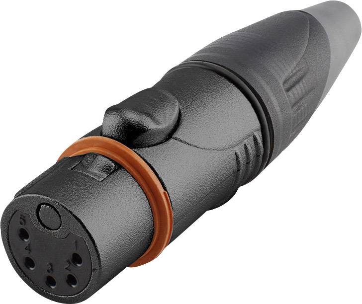 Hicon HI-X5CF-HD-B XLR-Steckverbinder Kupplung, gerade Polzahl: 5 Schwarz, Silber 1 St.