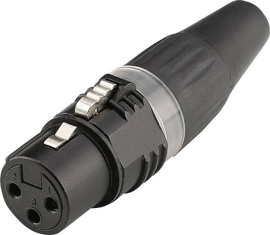 Hicon HI-X3CF-BLK XLR-Steckverbinder Stecker, gerade Polzahl: 3 Schwarz 1St.