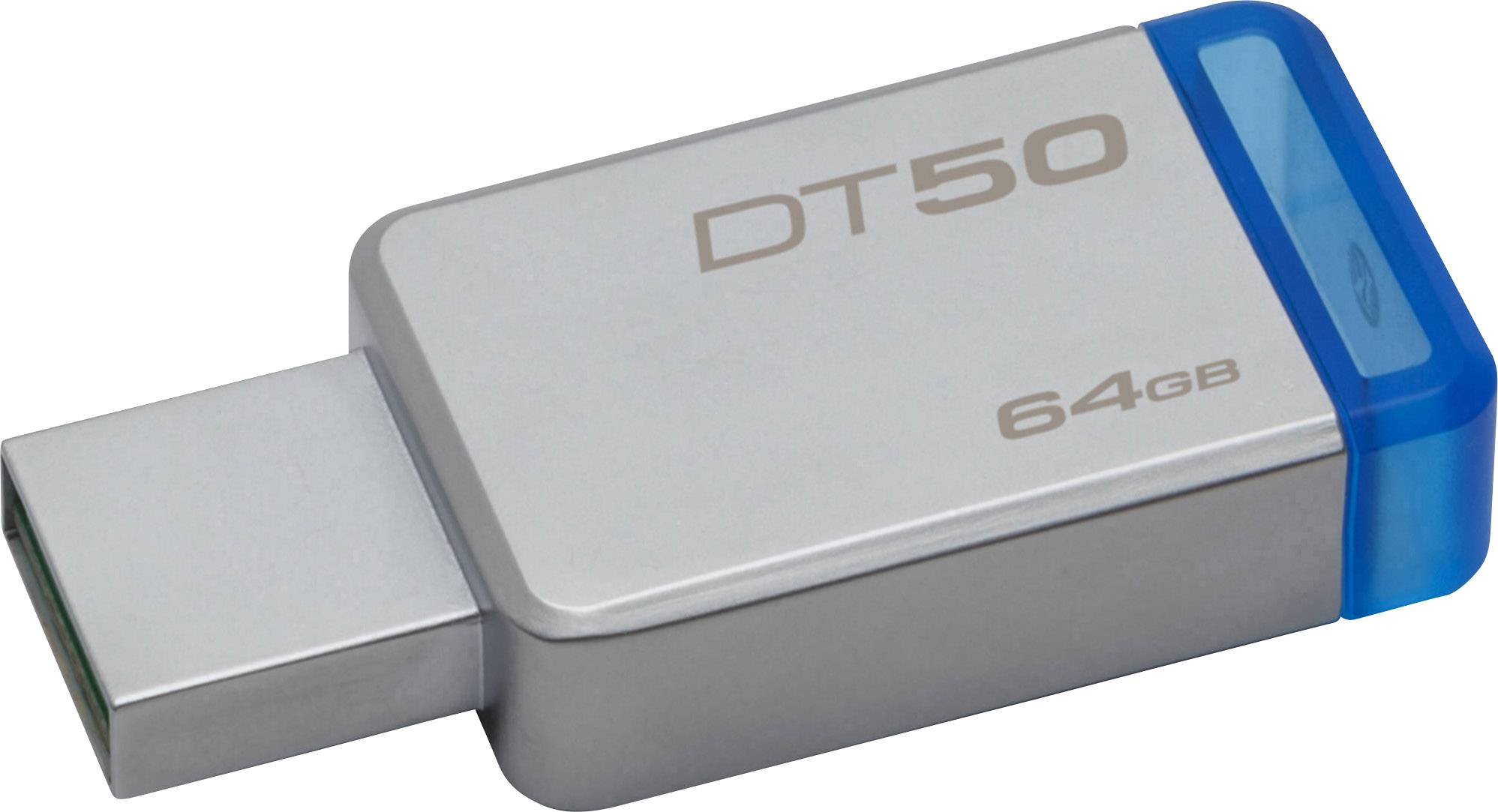 Kingston Data Traveler 50, USB 3.0, 64GB, Metal Blau