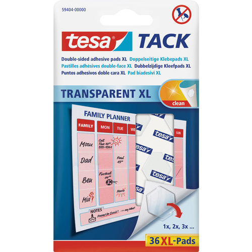 TESA TACK Doppelseitige Klebepads Transparent Inhalt: 36St.