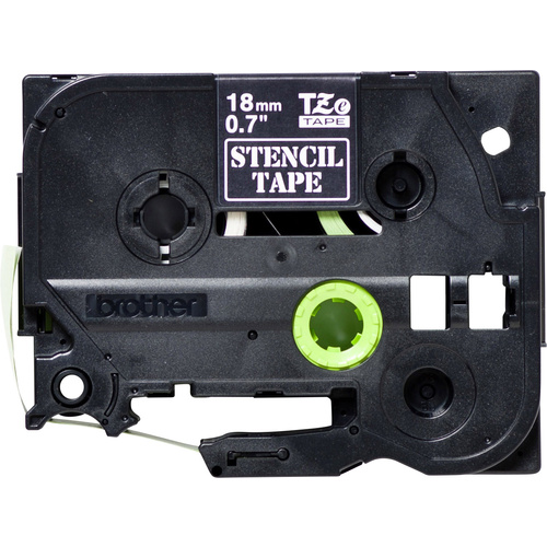 Labelling tape (stencil) Brother STe STe-141 Tape colour: Transparent Font colour:White 18 mm 3 m