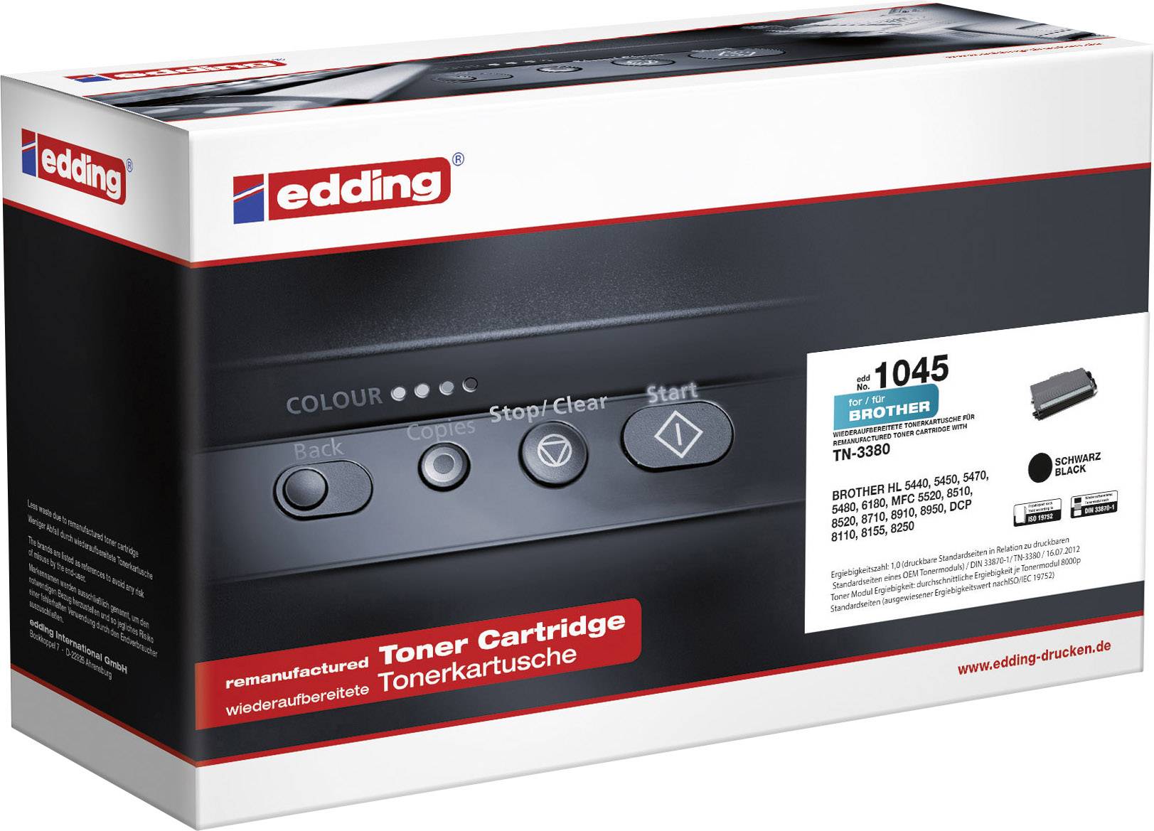 Edding Toner ersetzt Brother TN-3380 Kompatibel Schwarz 8000 Seiten EDD-1045