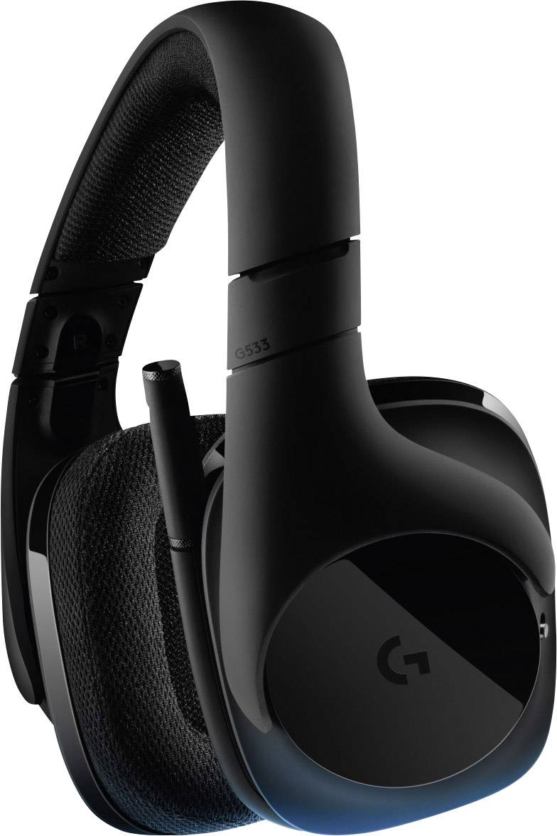 Logitech Gaming G533 Gaming Over Ear Headset 7.1 Surround Schwarz Mikrofon-Rauschunterdrückung, Noise Cancelling Lautstärkeregelung, Mikrofon-Stum