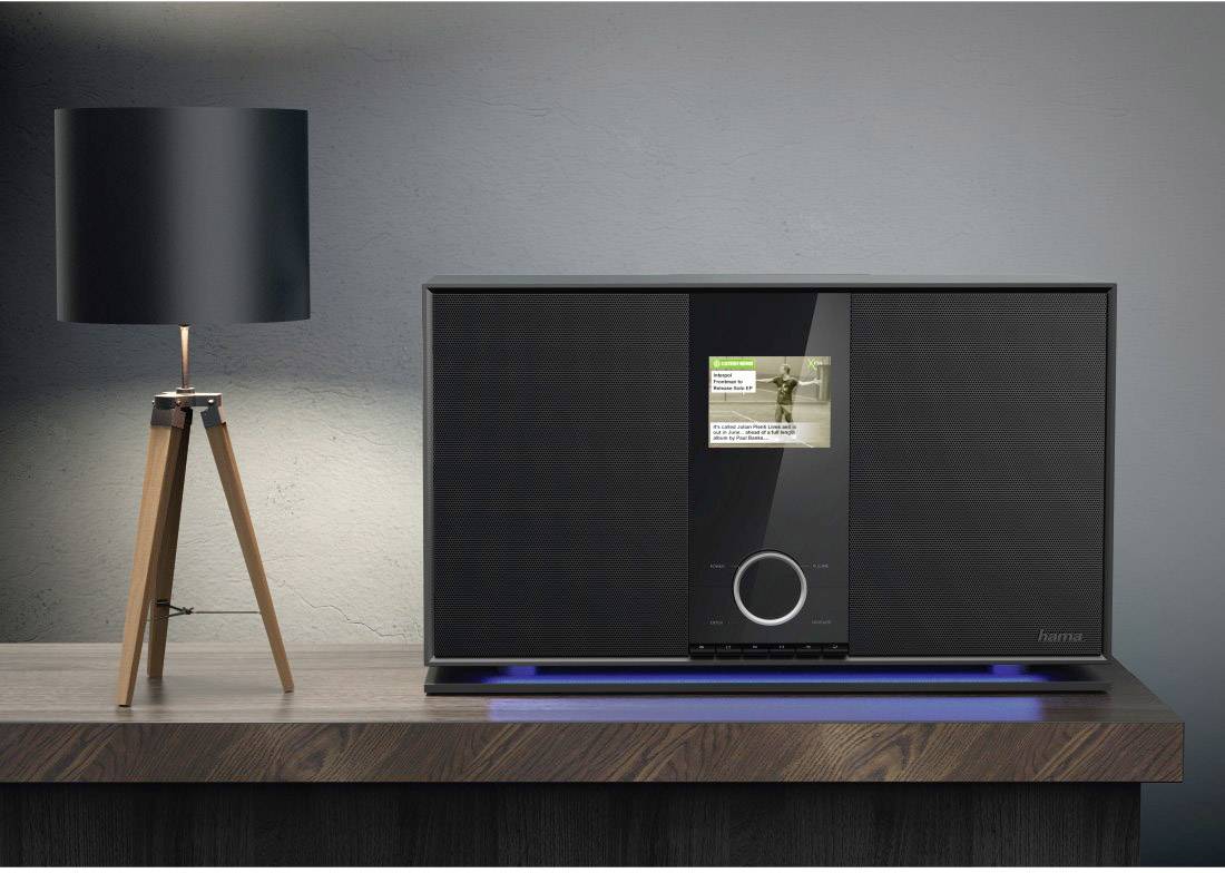 Hama DIR3600MBT Internet Tischradio DAB+, UKW AUX, Bluetooth®, Internetradio, LAN, USB, WLAN Multiroom-fähig, Akku-Ladefunktion