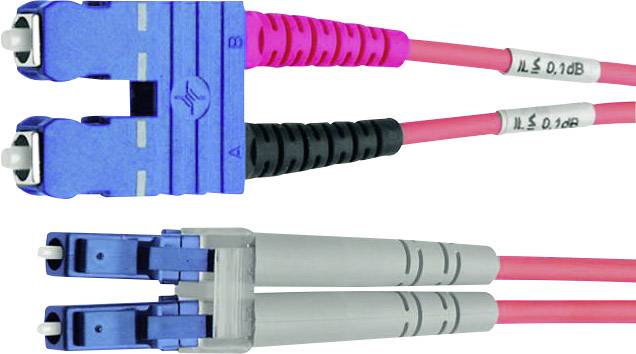 TELEGÄRTNER LWL Adapterkabel 2x E9/125 OS2, 1x SC Duplex - 1x LC Duplex, gelb, 5 m