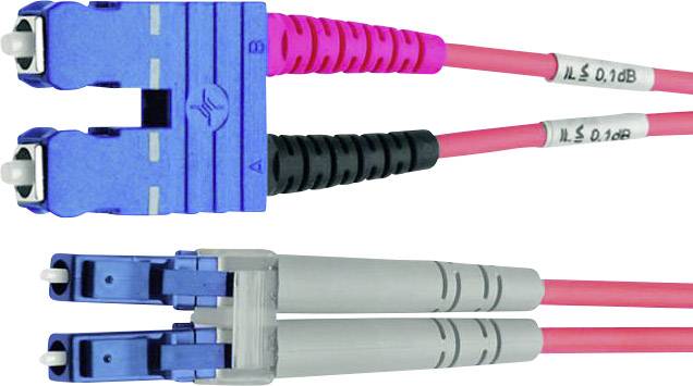 TELEGÄRTNER LWL Adapterkabel 2x E9/125 OS2, 1x SC Duplex - 1x LC Duplex, gelb, 10 m