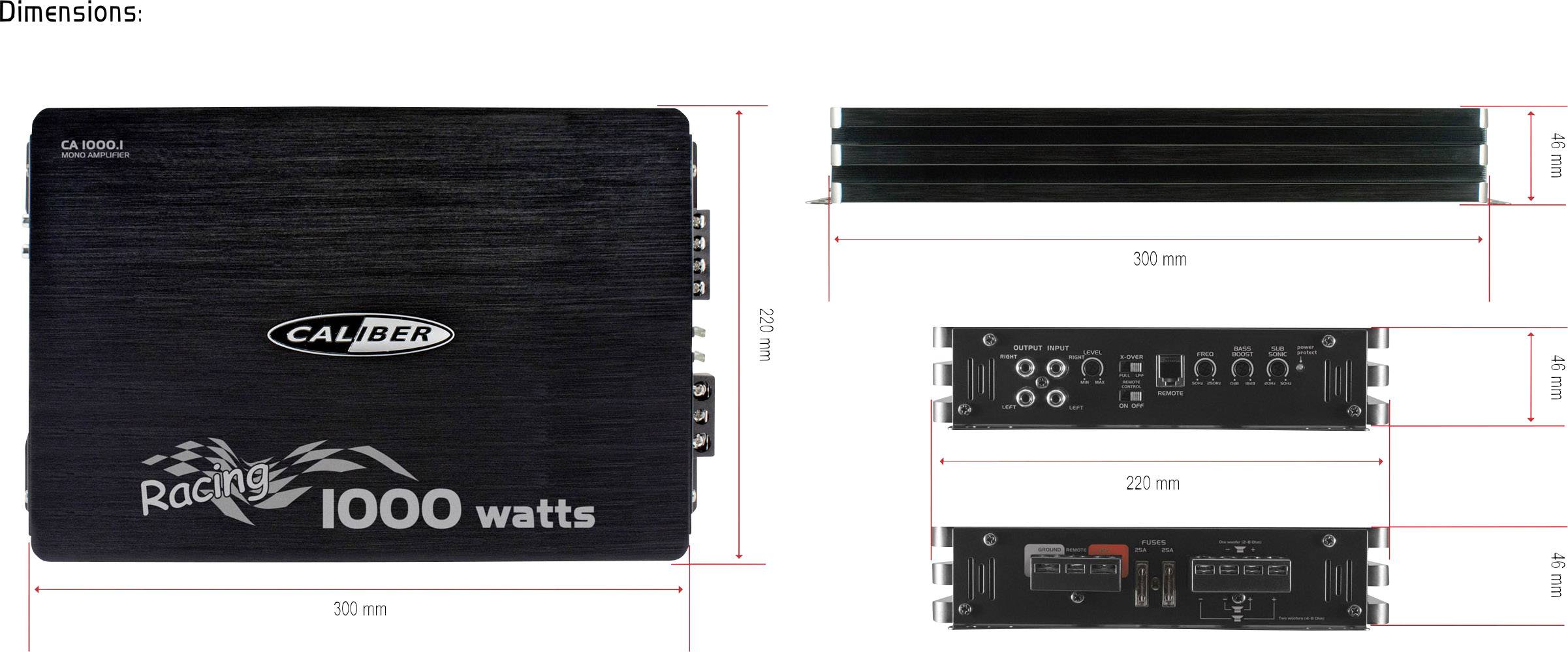 Caliber Audio Technology 1-Kanal Endstufe 1000W CA1000.1