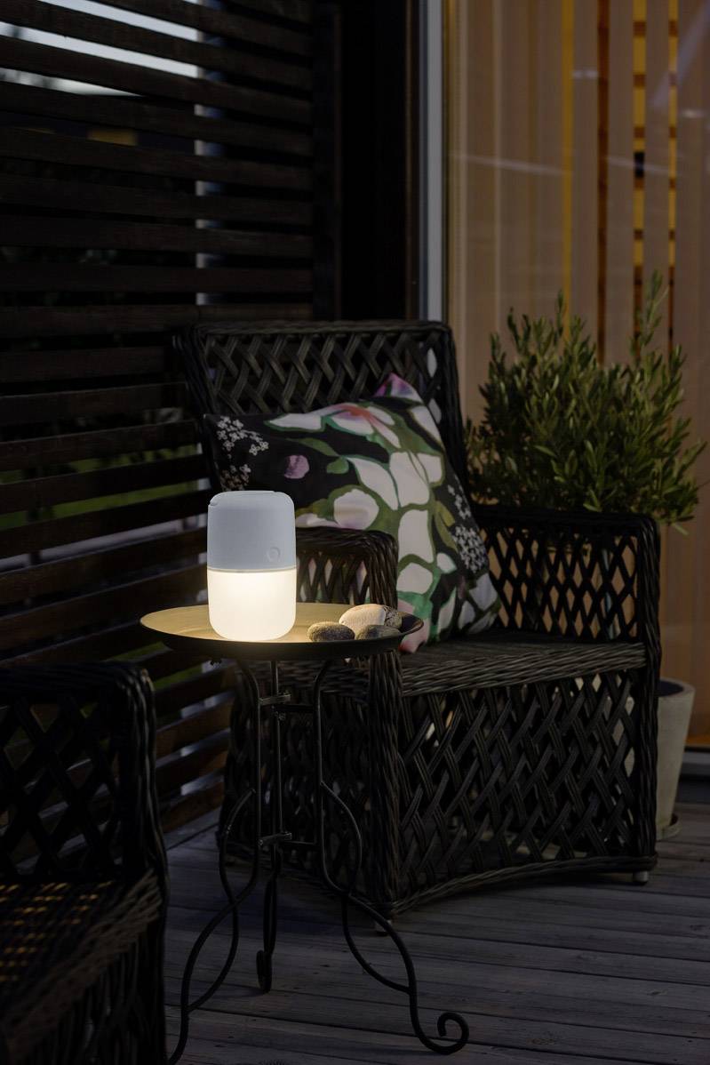 Konstsmide 7805-202 Assisi Solar-Tischlampe 1W Warmweiß Weiß