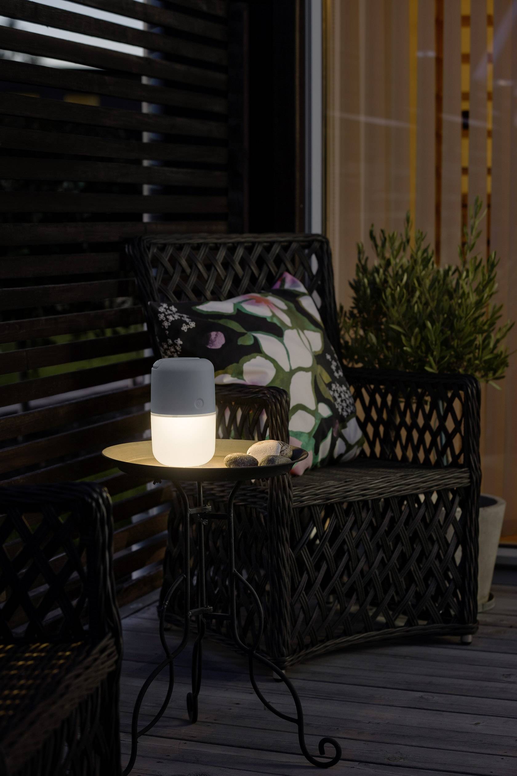 Konstsmide 7805-302 Assisi Solar-Tischlampe 1 W Warmweiß Grau