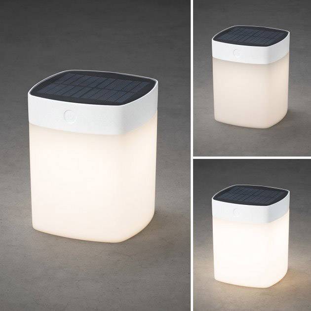 Konstsmide 7806-202 Assisi Solar-Tischlampe 1W Warmweiß Weiß