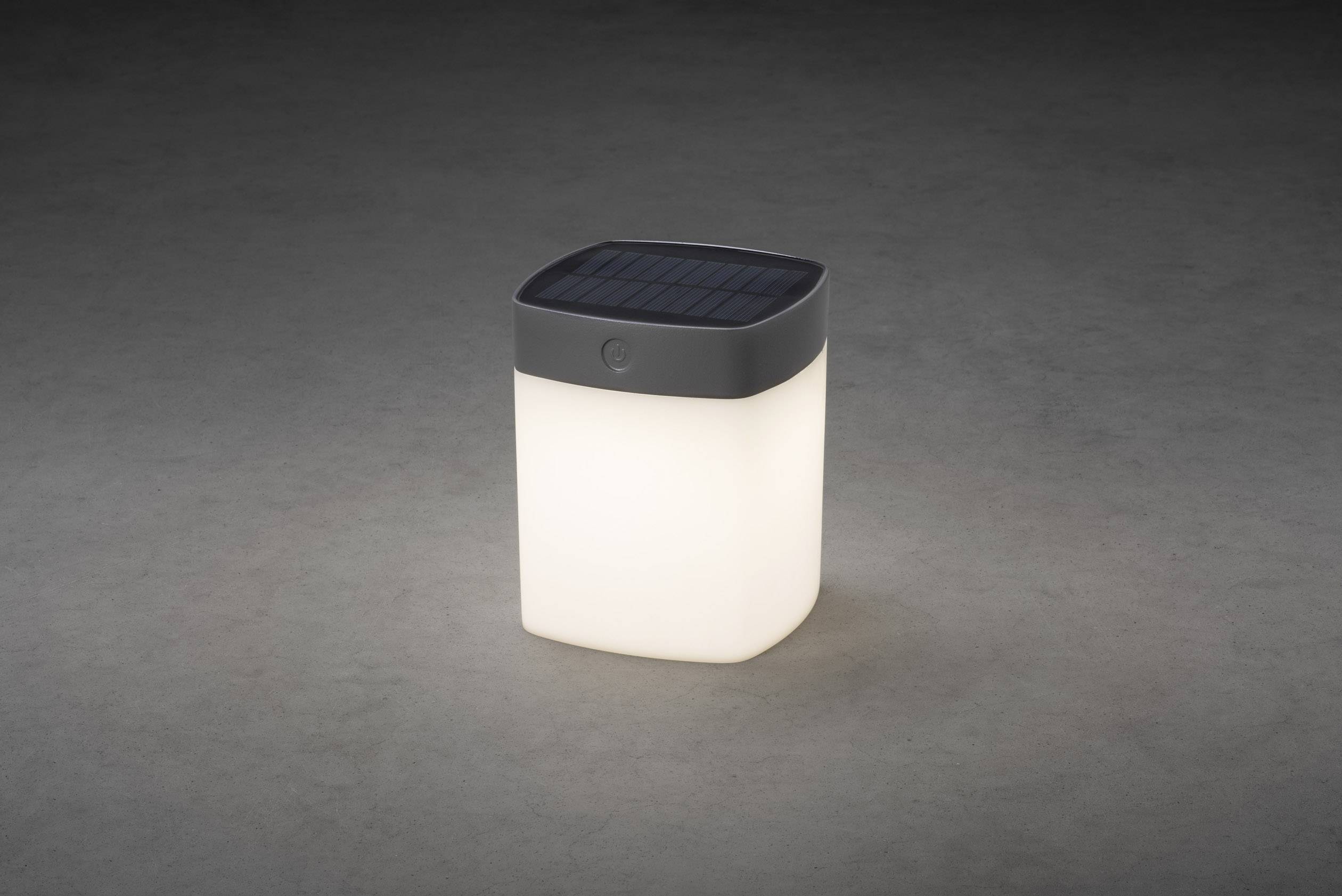 Konstsmide 7806-302 Assisi Solar-Tischlampe 1W Warmweiß Grau