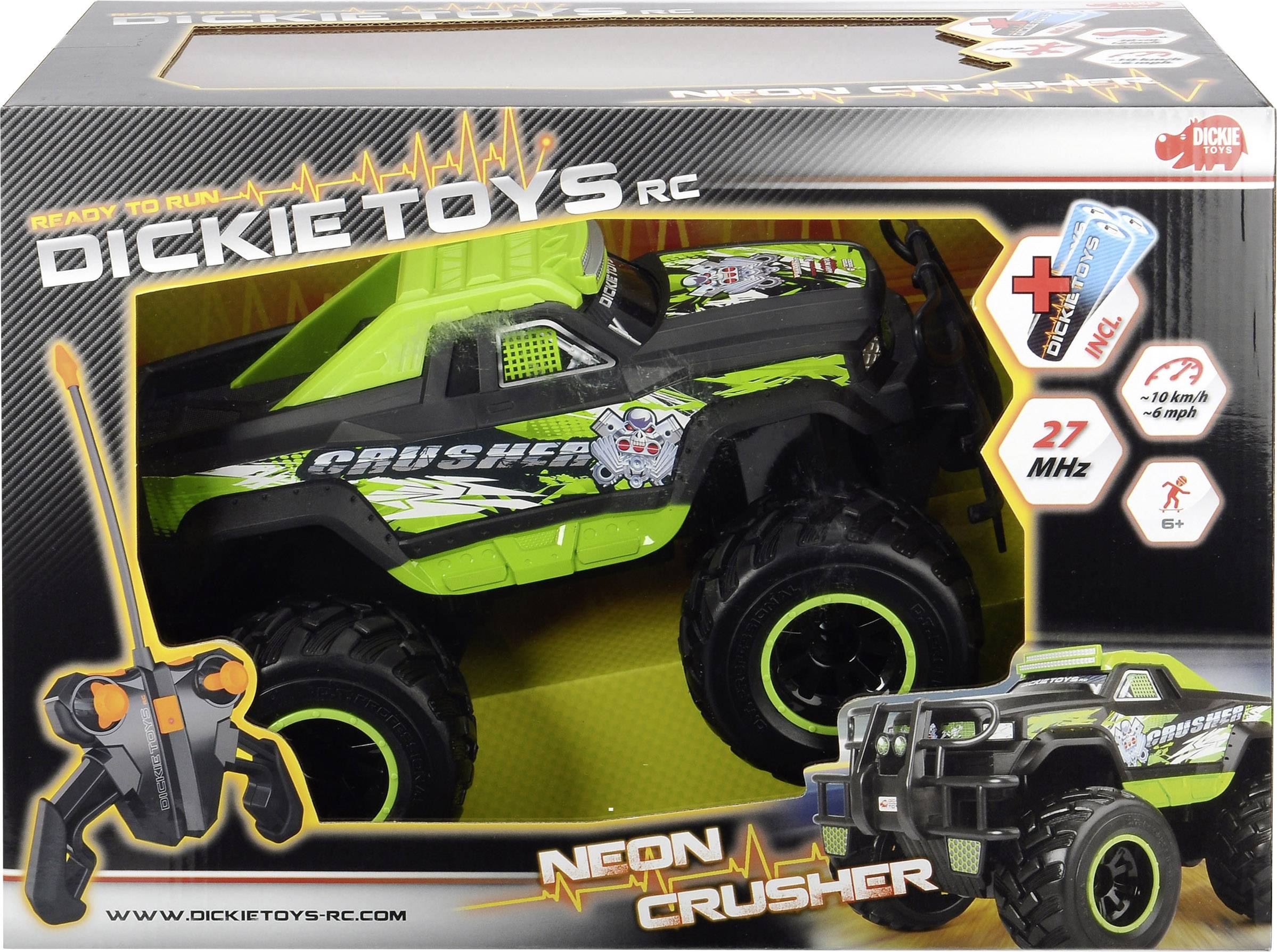 Dickie Toys 201119108 Neon Crusher 1:16 RC Einsteiger Modellauto Elektro Monstertruck Heckantrieb (2WD) inkl. Batterien