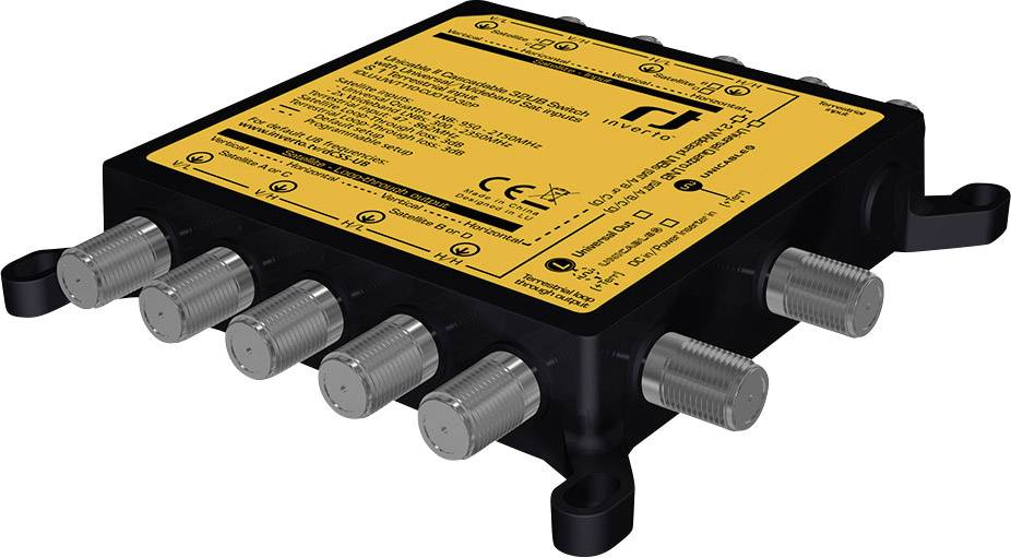 Inverto Unicable II multischakelaar 5/32 SAT Multischalter Unicable Eingänge (Multischalter): 5 (4 SAT/1 terrestrisch) Teilnehmer-Anzahl: 32