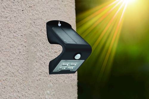 DIO-Solar 2W-B Solar-Außenwandleuchte mit Bewegungsmelder 2 W Schwarz