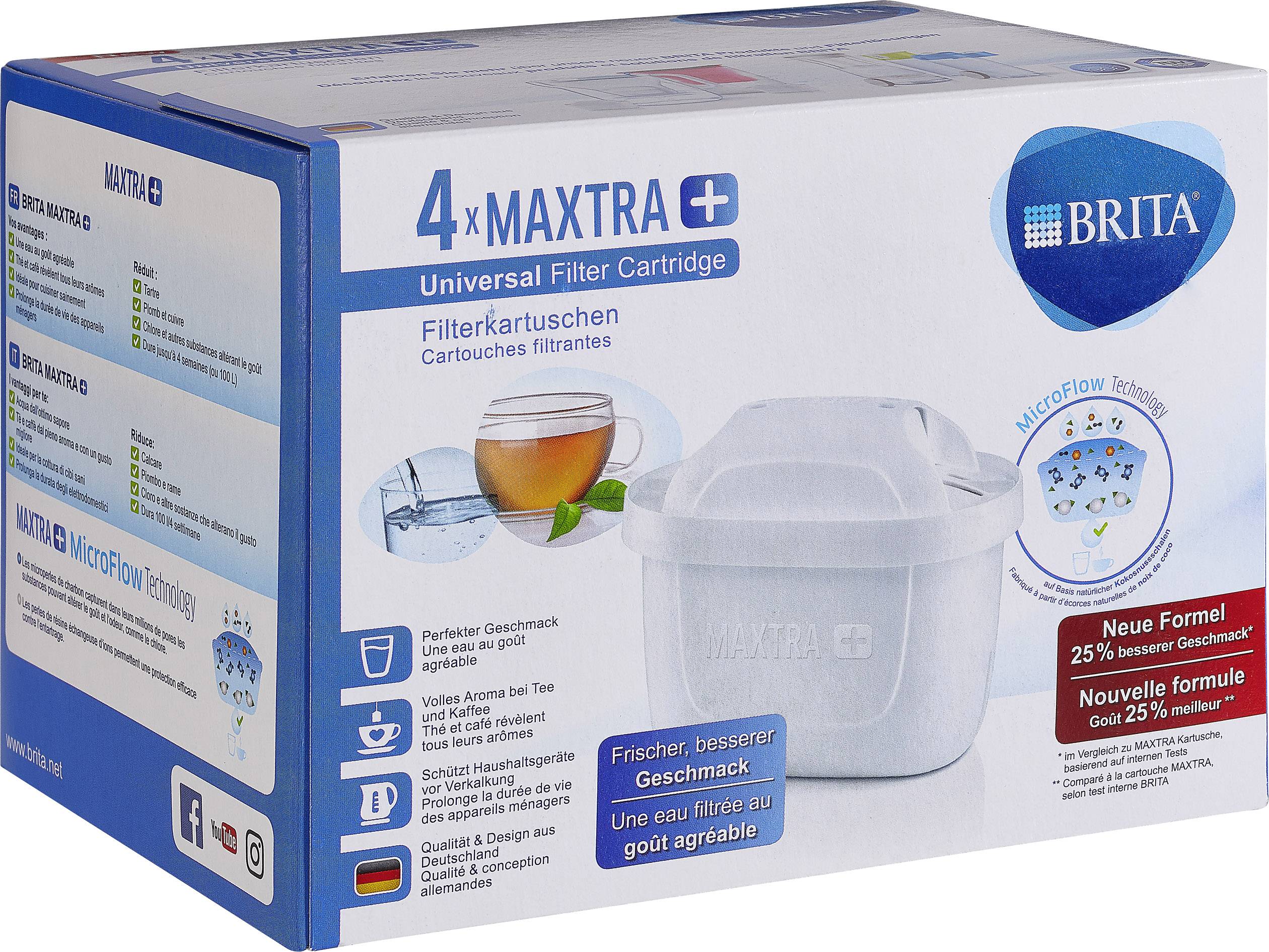 Brita Maxtra + 4er Pack 075262 Filterkartusche Weiß