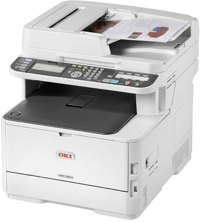 OKI MC363dn Multifunktionsdrucker Laser Farbe A4 Drucker, Scanner, Kopierer, Fax LAN, Duplex, Duplex-ADF