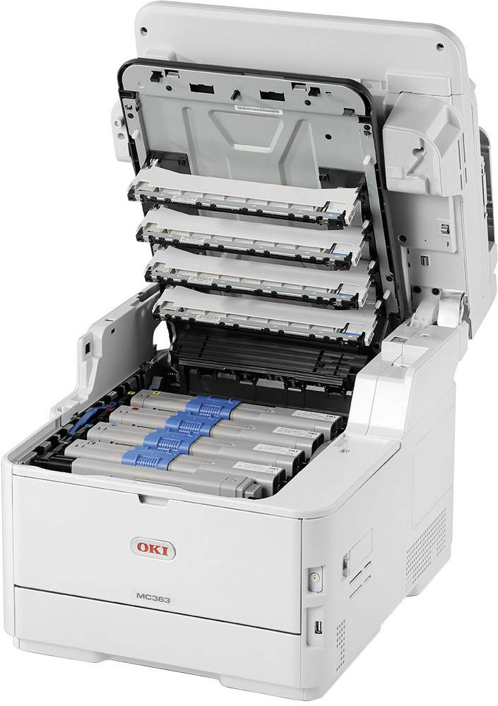 OKI MC363dn Multifunktionsdrucker Laser Farbe A4 Drucker, Scanner, Kopierer, Fax LAN, Duplex, Duplex-ADF
