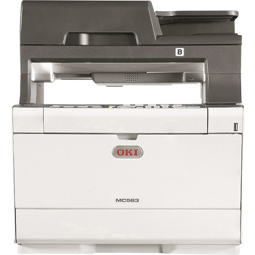 OKI MC563dn Farblaser Multifunktionsdrucker A4 Drucker, Scanner, Kopierer, Fax LAN, Duplex, Duplex-ADF