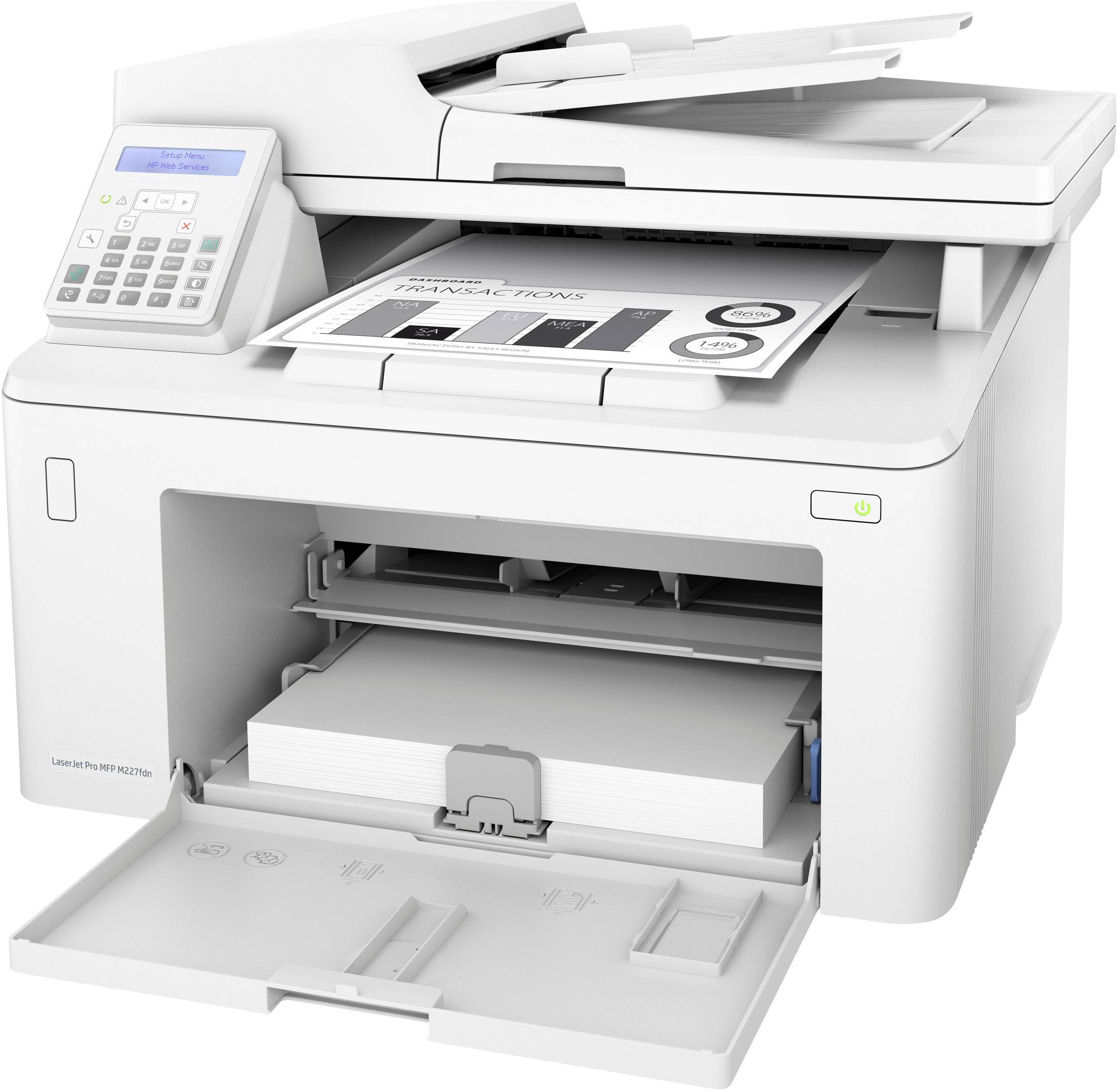 HP LaserJet Pro MFP M 227 fdn Multifunktionsdrucker Laser Schwarz-Weiß A4 Drucker, Scanner, Kopierer, Fax LAN, ADF