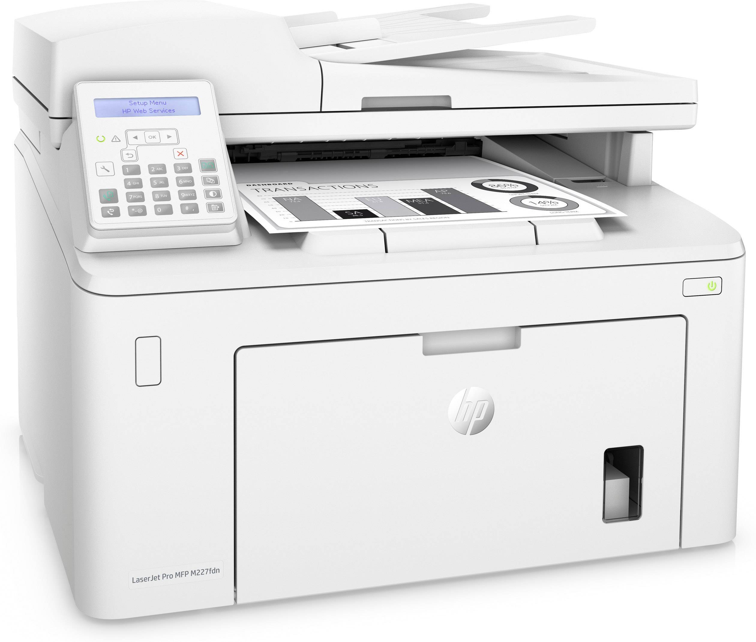 HP LaserJet Pro MFP M 227 fdn Multifunktionsdrucker Laser Schwarz-Weiß A4 Drucker, Scanner, Kopierer, Fax LAN, ADF
