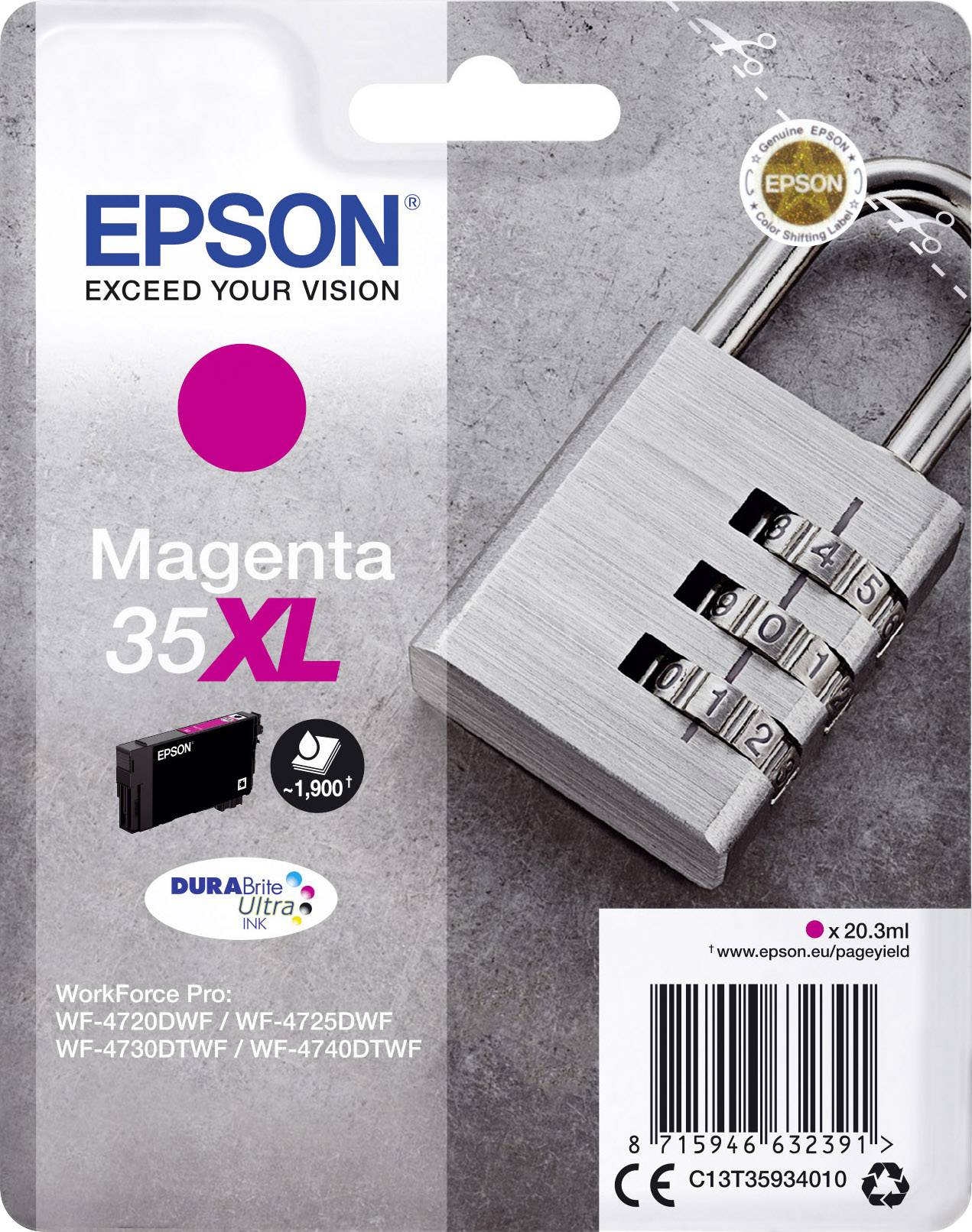 Epson Druckerpatrone T3593, 35XL Original Magenta C13T35934010