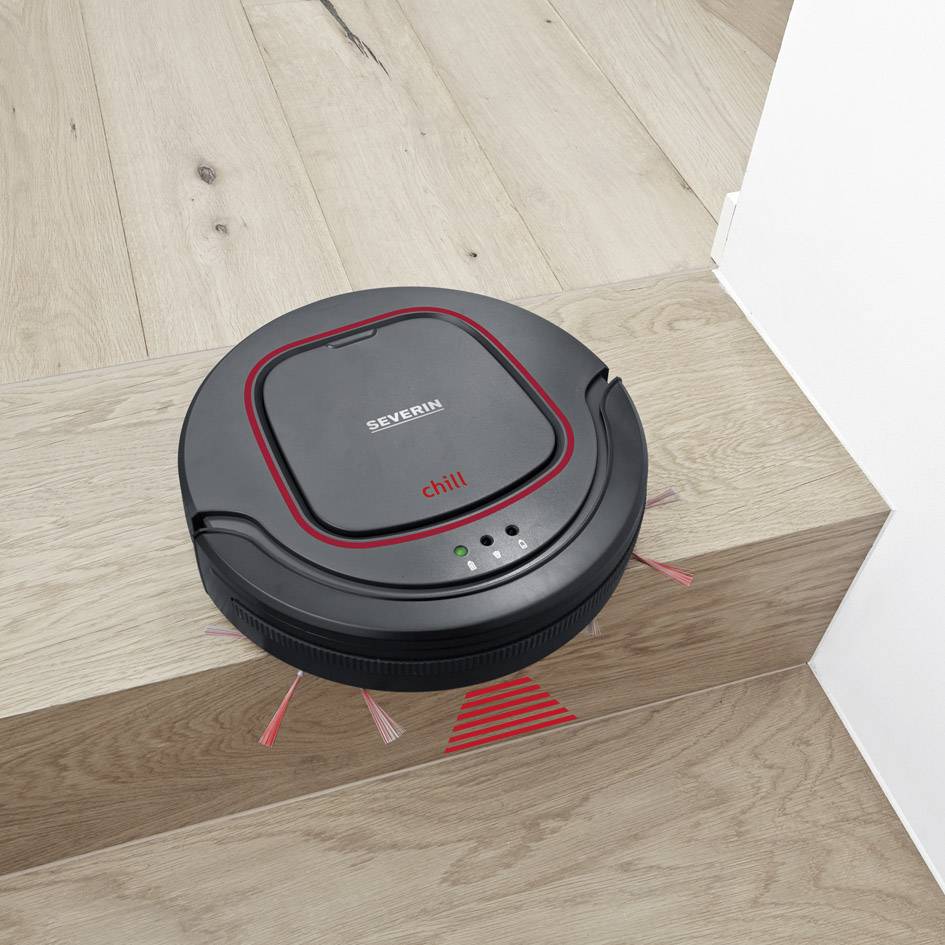 Severin Chill Saugroboter Grau, Rot, Schwarz