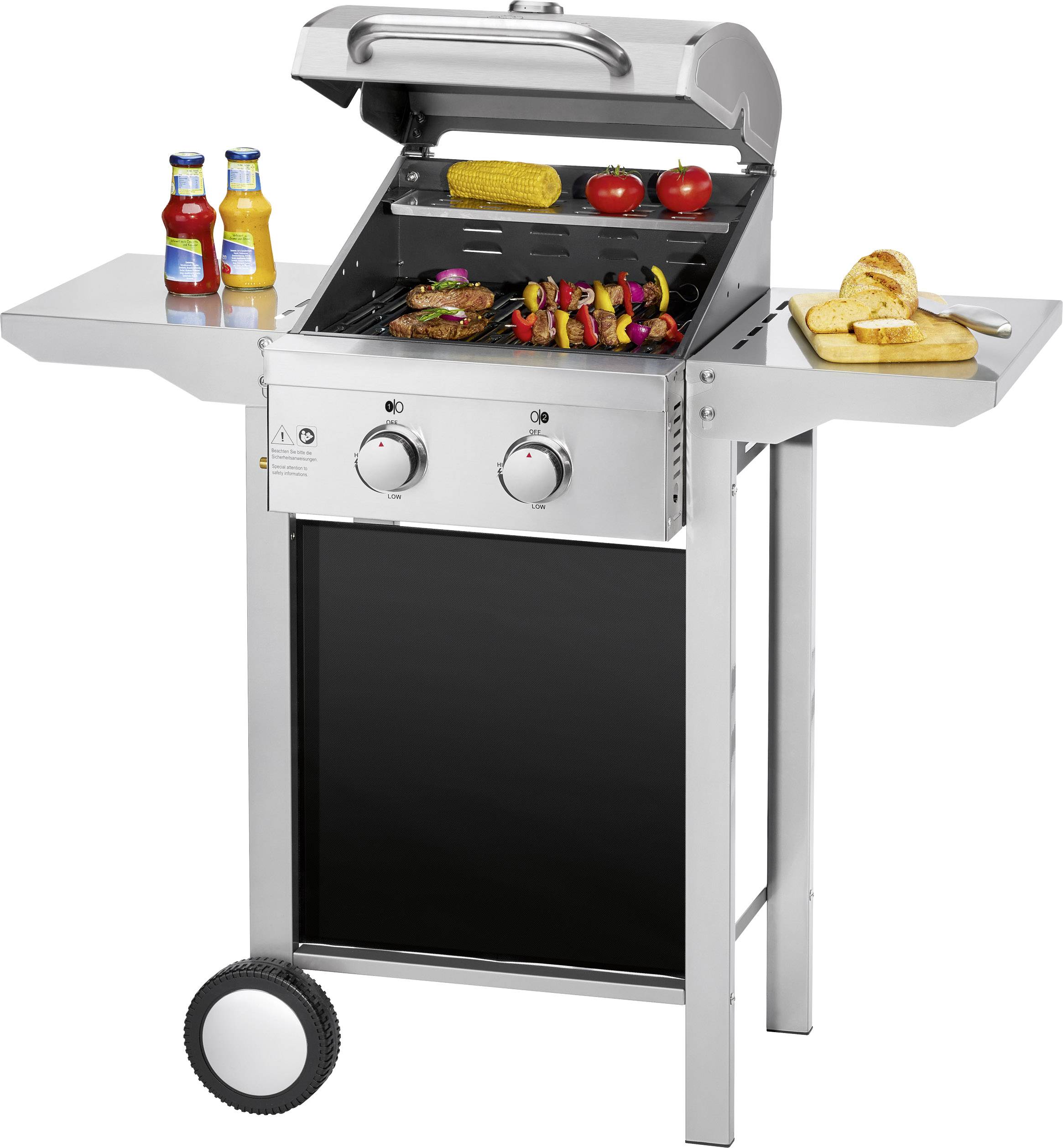 Profi Cook PC-GG1128 Gas Grill 2 Brenner Silber (matt)