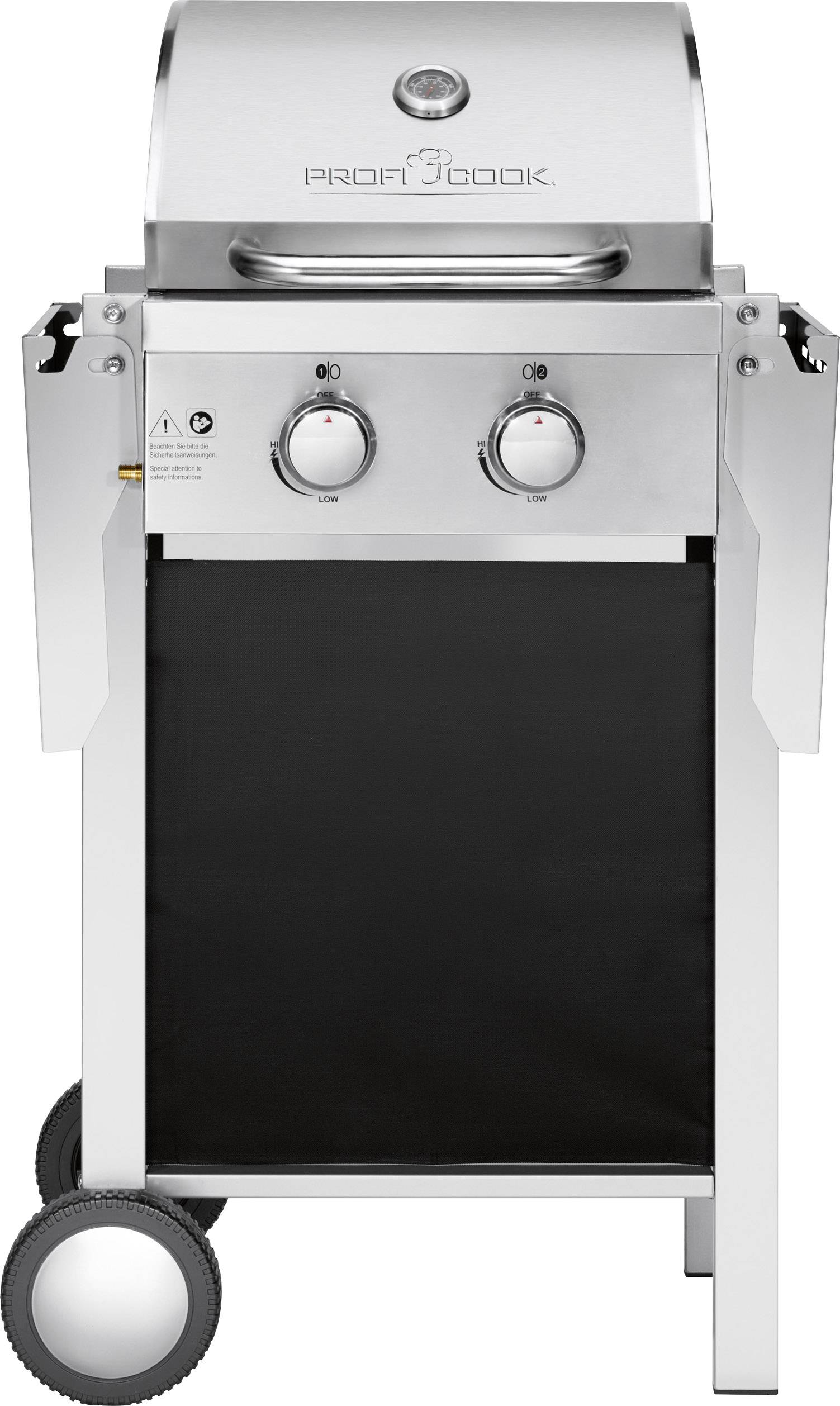 Profi Cook PC-GG1128 Gas Grill 2 Brenner Silber (matt)