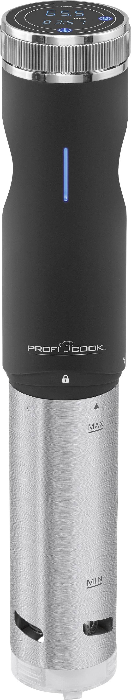 Profi Cook PC-SV1126 Sous Vide Stick (Vakuumgarer) 800 W mit Display Schwarz, Silber
