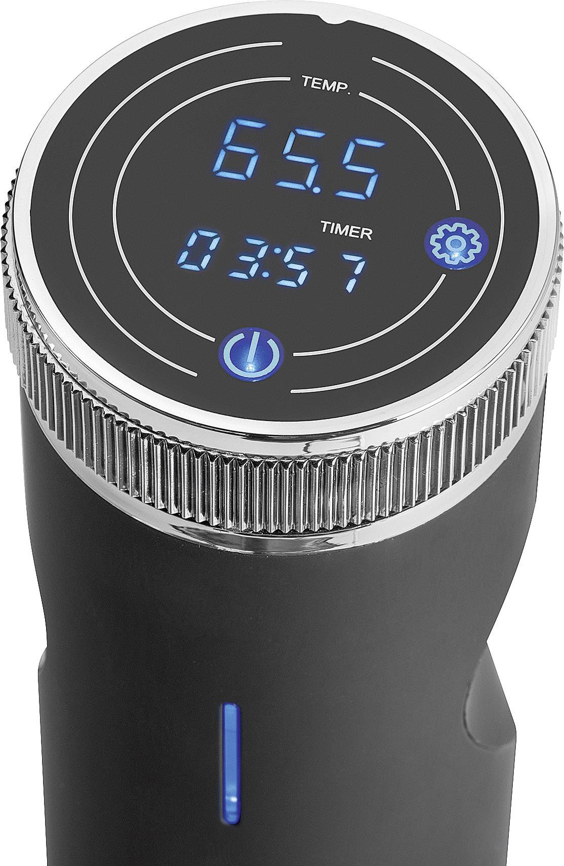 Profi Cook PC-SV1126 Sous Vide Stick (Vakuumgarer) 800 W mit Display Schwarz, Silber