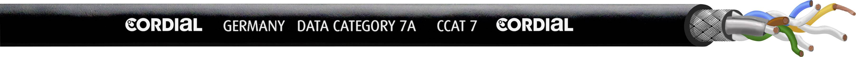 Cordial CCAT 7 BLACK 100 Netzwerkkabel CAT 7 S/STP 4 x 2 x 0.14mm² Schwarz Meterware