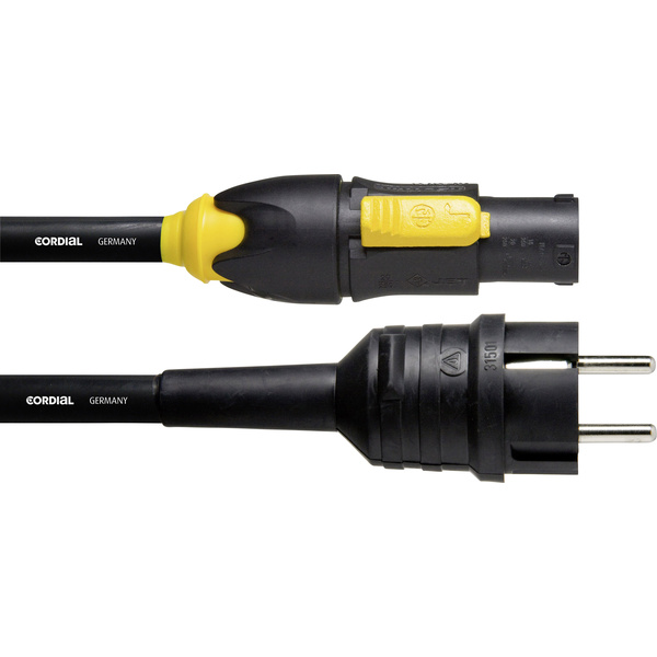 Câble de raccordement alimentation Cordial CFCA 1,5 S-TRUE 1-PVC [1x Prise mâle + contact de protection - 1x PowerCon mâle] noir
