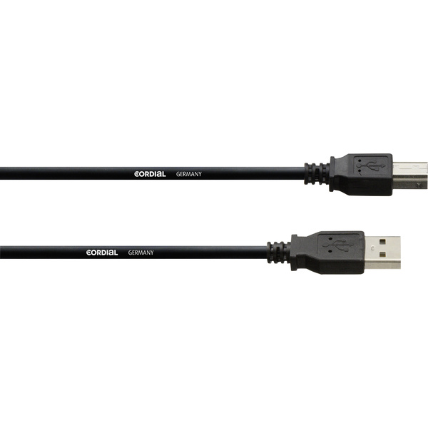 Cordial USB-Kabel USB 2.0 USB-A Stecker, USB-B Stecker 1.80m Schwarz CUSB 1,8