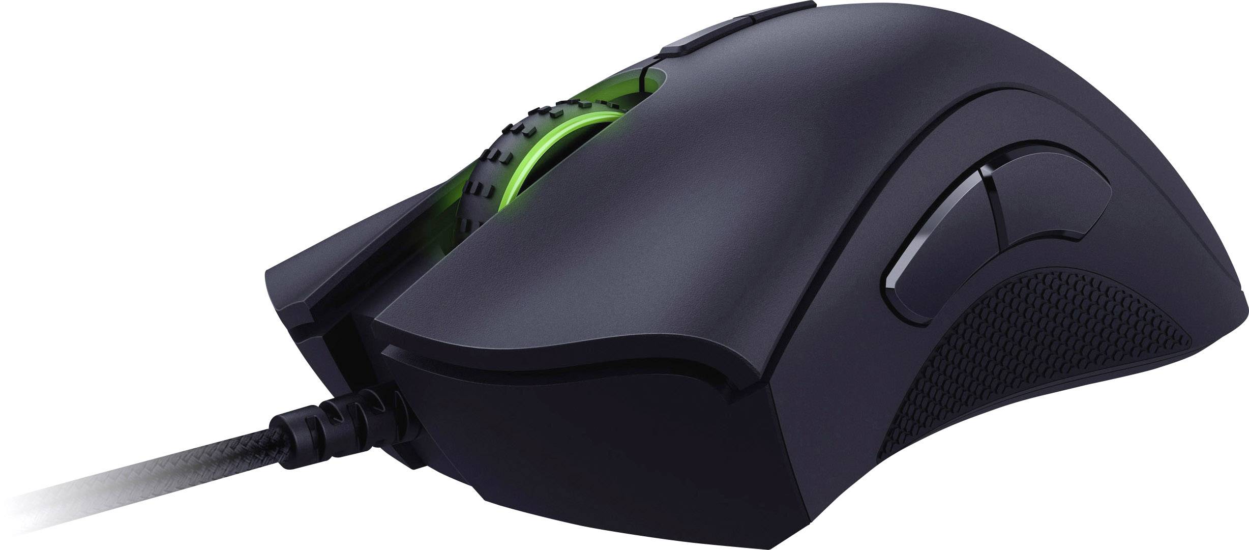RAZER Deathadder Gaming-Maus USB Optisch Schwarz 7 Tasten 16000 dpi Beleuchtet, Ergonomisch