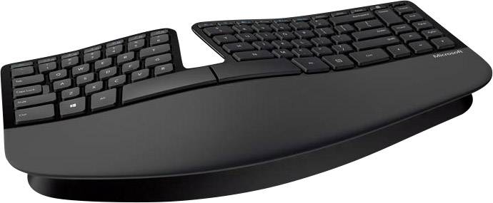 Microsoft Funk Tastatur Deutsch, QWERTZ Schwarz Ergonomisch, mit numerischer Tastatur