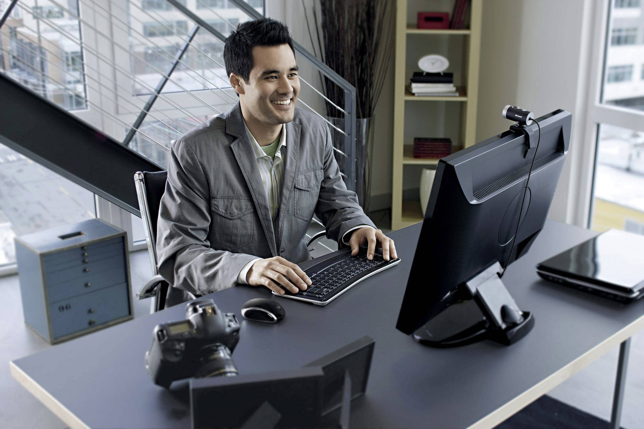 Microsoft LifeCam Cinema for Business HD-Webcam 1280 x 720 Pixel Klemm-Halterung