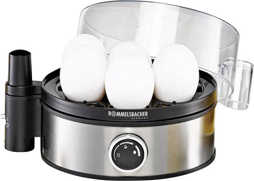 Rommelsbacher ER 400 Eierkocher mit Eierstecher, mit Messbecher Edelstahl, Schwarz