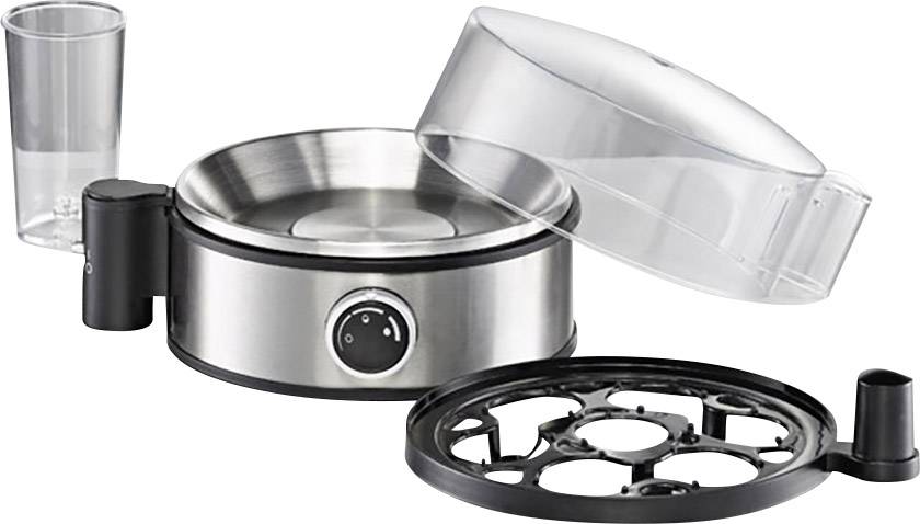 Rommelsbacher ER 400 Eierkocher mit Eierstecher, mit Messbecher Edelstahl, Schwarz