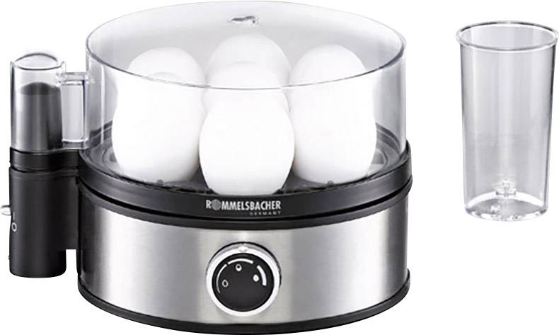 Rommelsbacher ER 400 Eierkocher mit Eierstecher, mit Messbecher Edelstahl, Schwarz